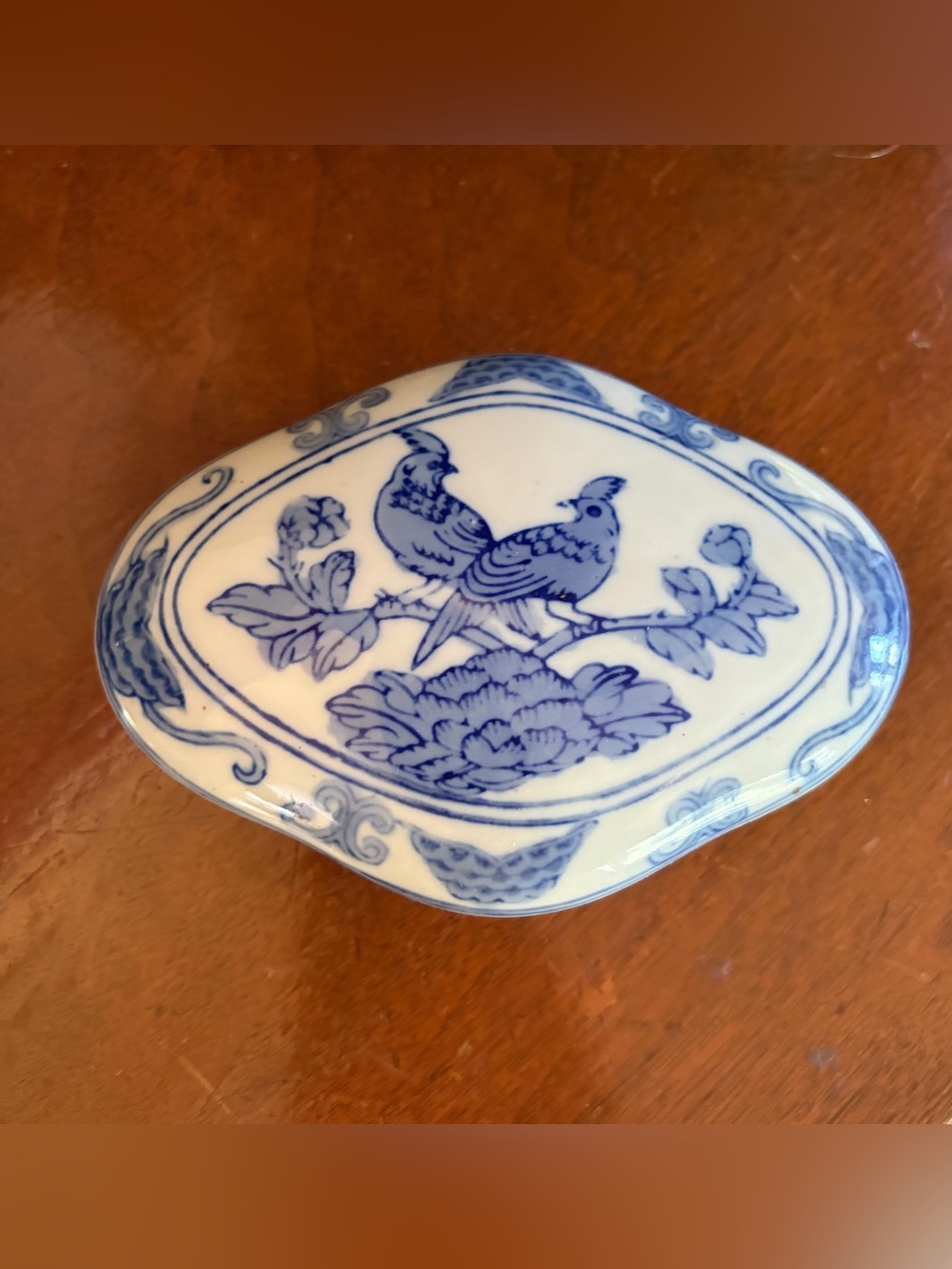 Vintage Blue and White Asian Porcelain trinket
Box